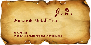 Juranek Urbána névjegykártya